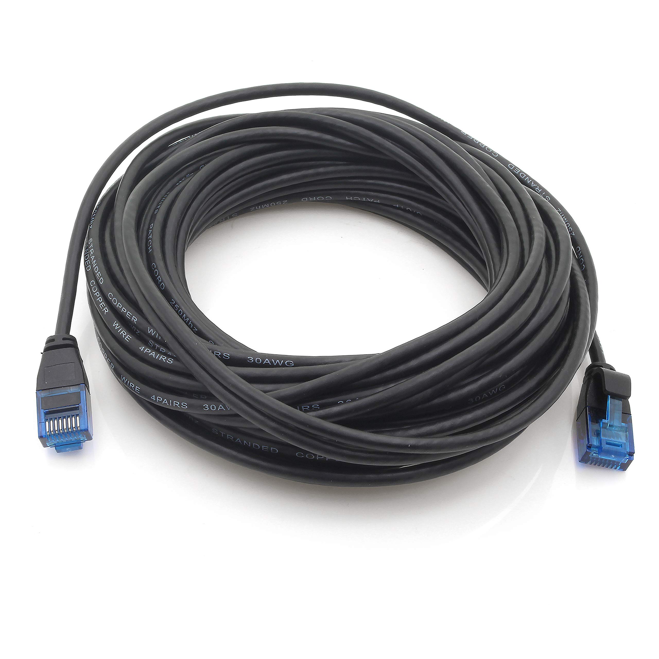 1aTTack.de 660103 Câble Cat6 Cat.6 Câble réseau Cat 2m - câble patch câble fin (petit diamètre - très flexible) 1000 Mbit/s - 10 pièces - noir