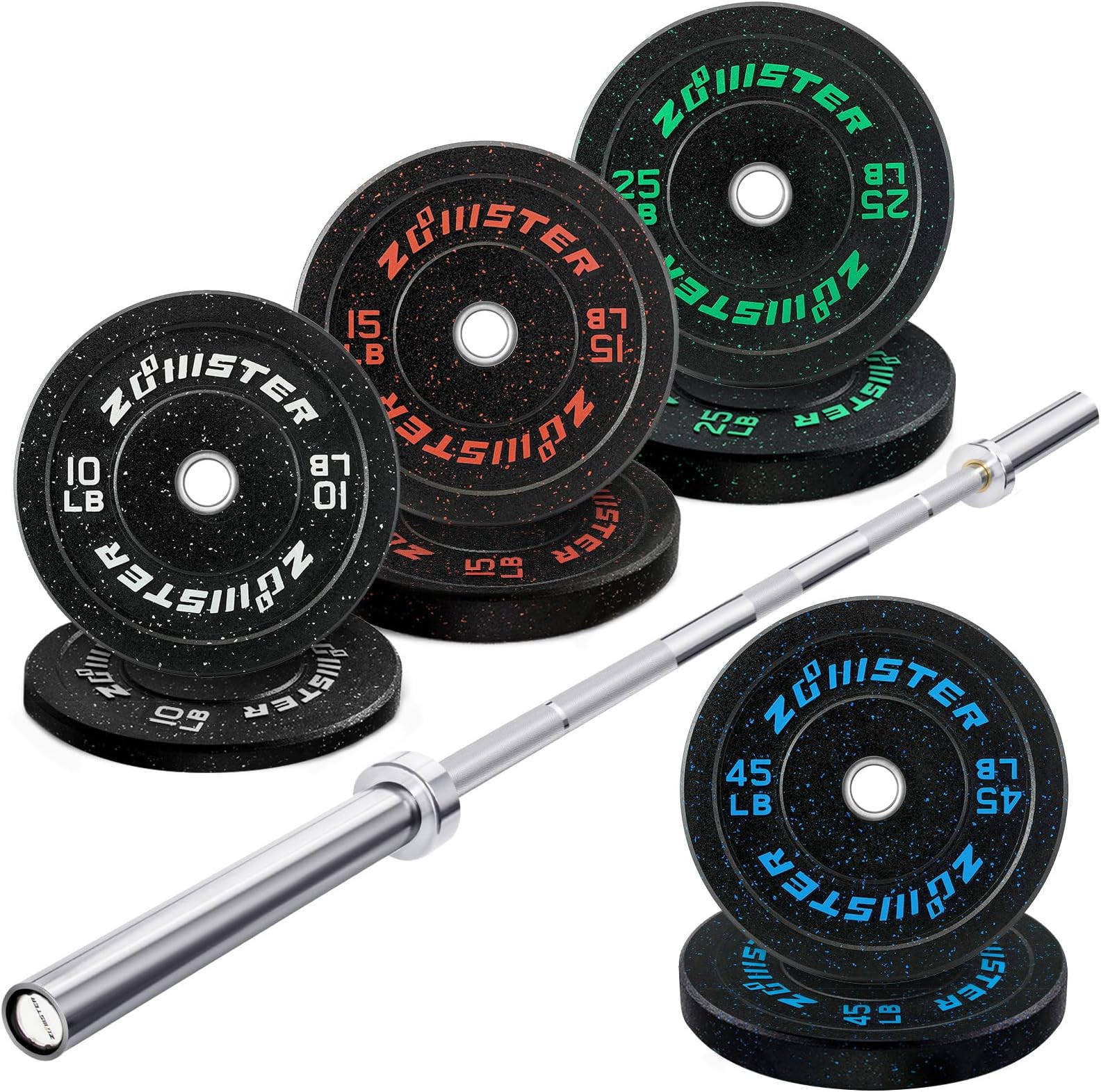Bumper Plate Olympic Weight Plate High Bounce Bumper Weight Plate with Steel Insert Strength Training Weight Lifting Plate
