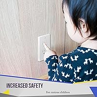 Vista 4 de ENERLITES Cubierta de salida a prueba de niños, cierre automático, se adapta tanto a tomas dúplex como decoradoras, diseño de seguridad, enchufe