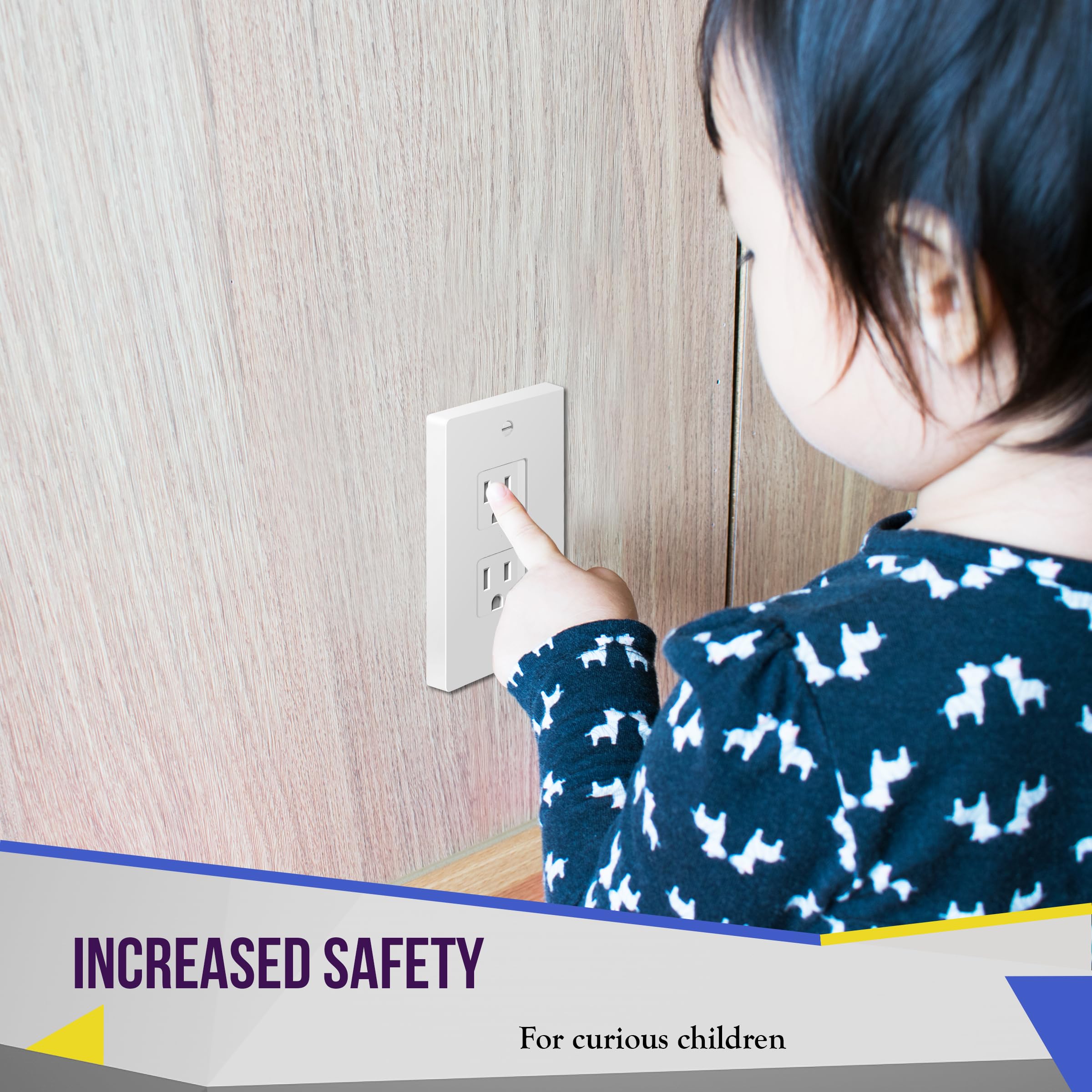 ENERLITES Cubierta de salida a prueba de niños, cierre automático, se adapta tanto a tomas dúplex como decorativas, diseño de seguridad, enchufe resistente a manipulaciones para receptáculo, tamaño