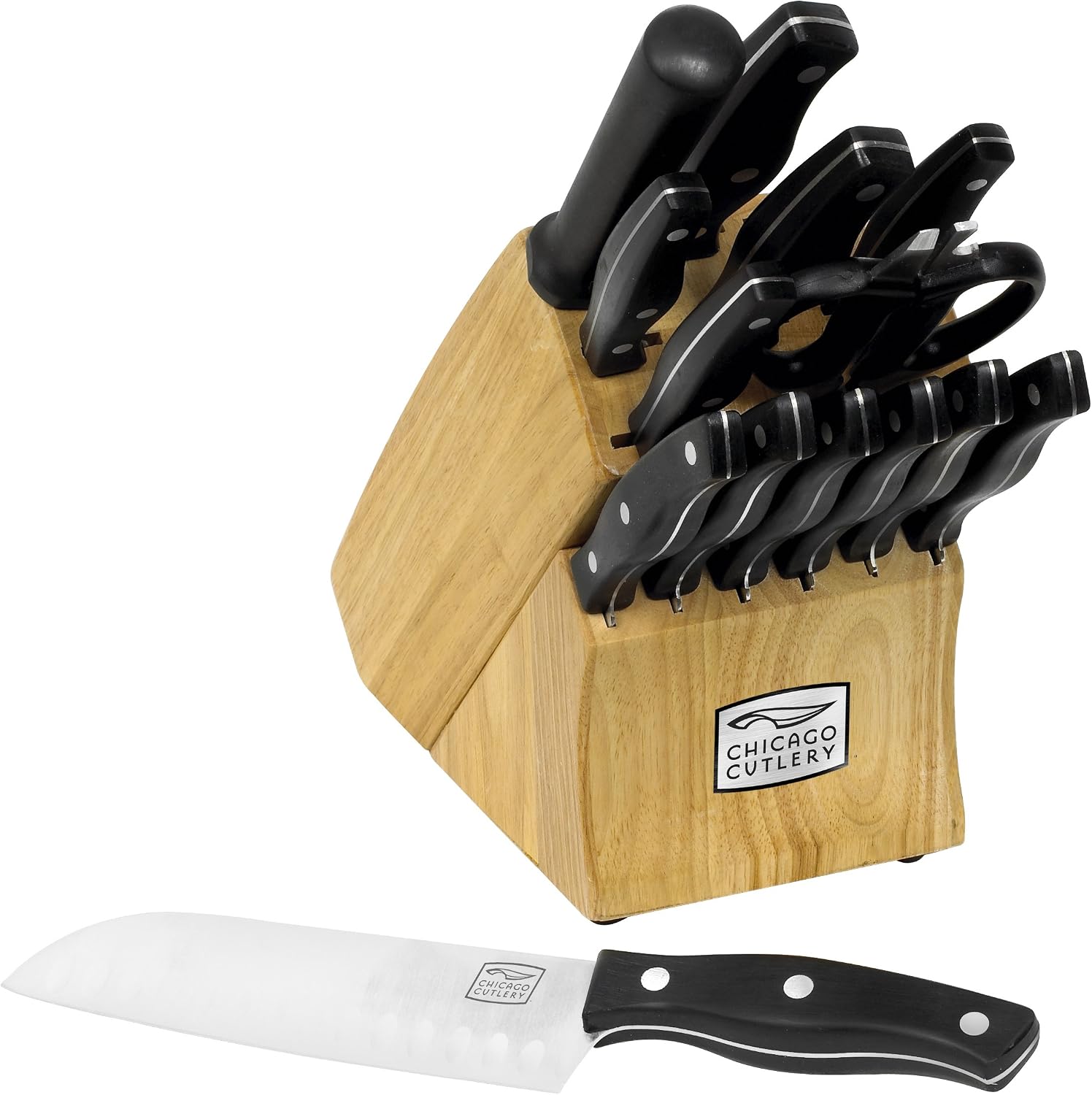 Chicago Cutlery Metropolitan High-Carbon Blade Block Knife Set (15-Piece)
