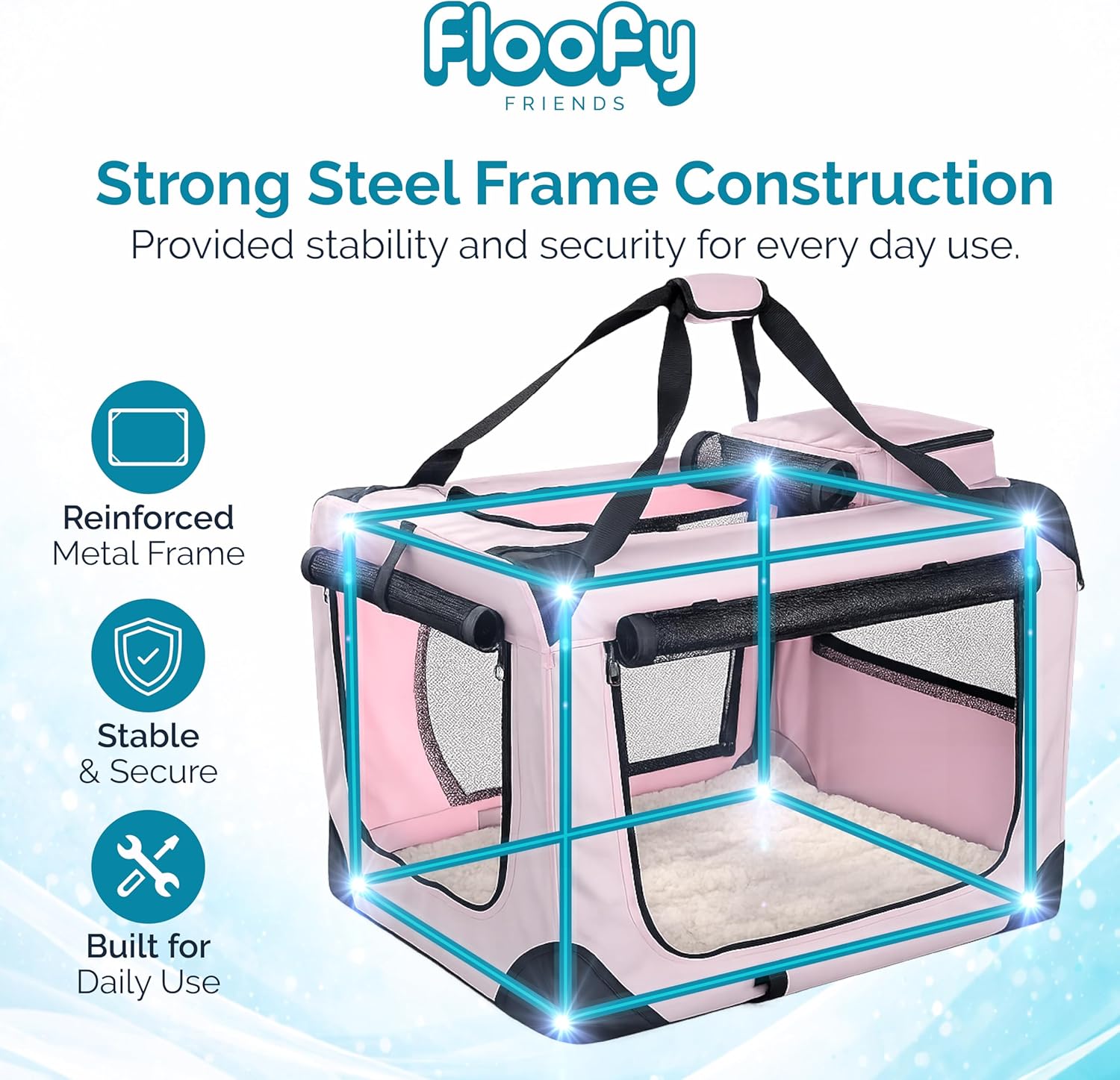 MOOL Lightweight Fabric Pet Carrier Crate for Dogs, Cats or Small Animals