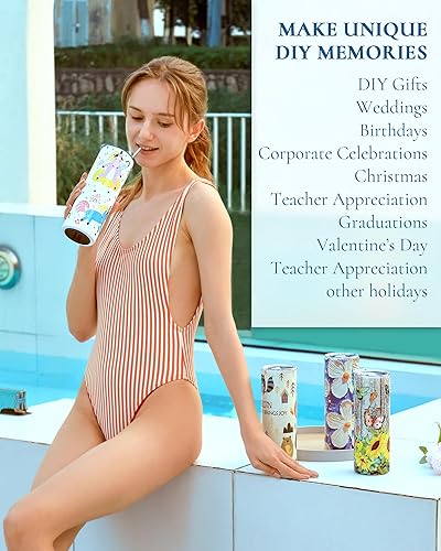 Miniatura 6 de Paquete de 12 vasos de sublimación de 20 onzas a granel, de acero inoxidable de doble pared, aislado, vaso de sublimación en blanco para