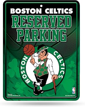 Rico Industries NBA Rico Industries 8.5-Inch by 11-Inch Metal Parking Sign Decor, Boston Celtics, Team Color PSM74001