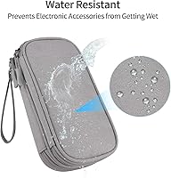 Vista 6 de JIAKAI Organizador de cables de viaje - Bolsa de accesorios electrónicos (doble capa, gris)