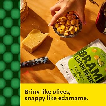 BRAMI Lupini Beans Snacks, Chili & Lime | 7g Plant Protein, 0g Net Carbs | Vegan, Vegetarian, Keto, Plant Based, Mediterranean Diet, Healthy Snacks, Non Perishable, 5.3 Ounce (Pack of 1)