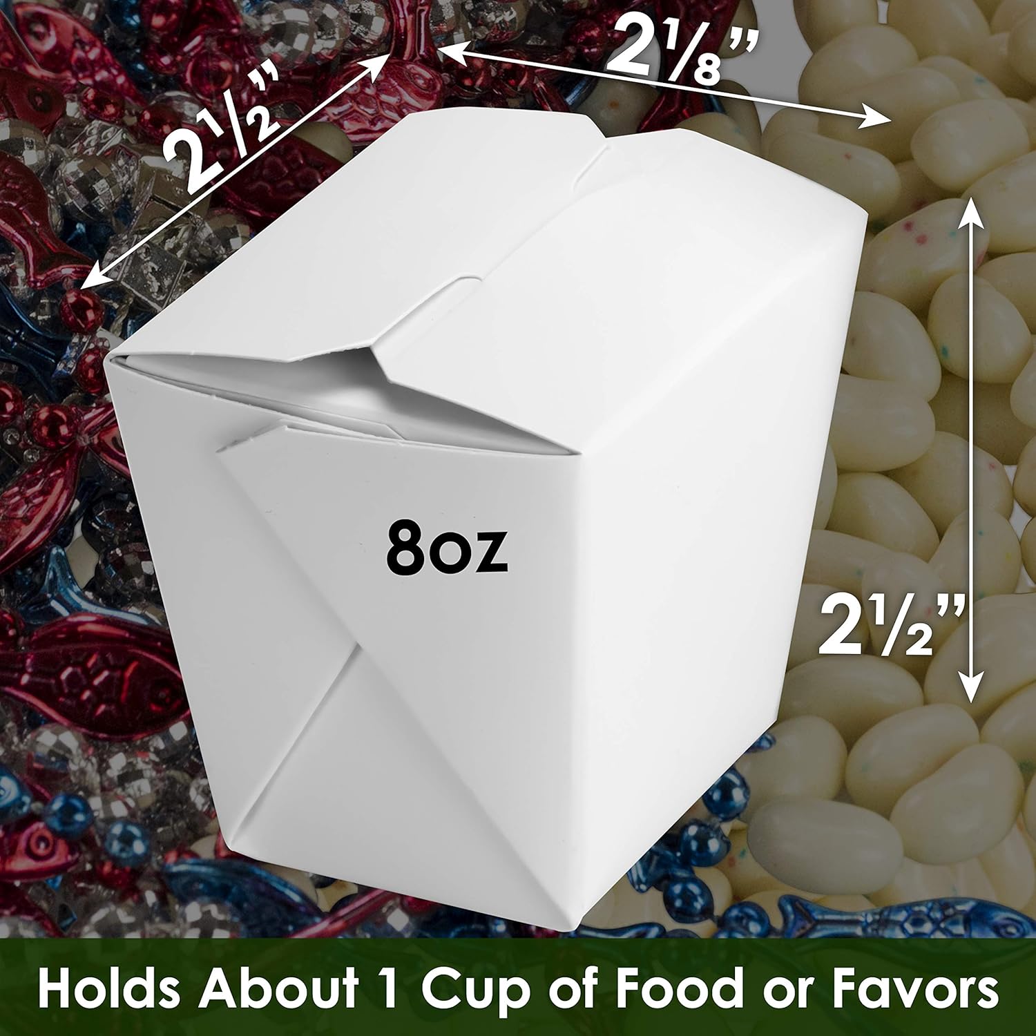 Microwavable White Chinese 8 oz Mini Take Out Boxes, 50 Pack. Small Stackable Pails are Recyclable. Ideal Leak and Grease Resistant Half Pint to Go Container for Restaurants and Food Service. : Industrial & Scientific