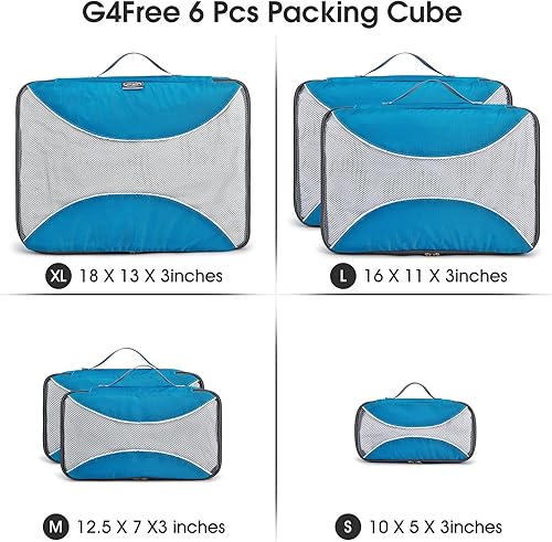 Miniatura 4 de G4Free Juego de 6 cubos organizadores, maletas organizadoras versátiles para viajes