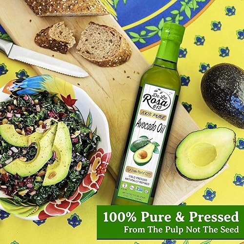Miniatura 7 de De La Rosa Aceite de aguacate 100% puro, Kosher para Pascua, vegano, sin OMG y sin gluten, ideal para cocinar con alto punto de humo, primer aceite