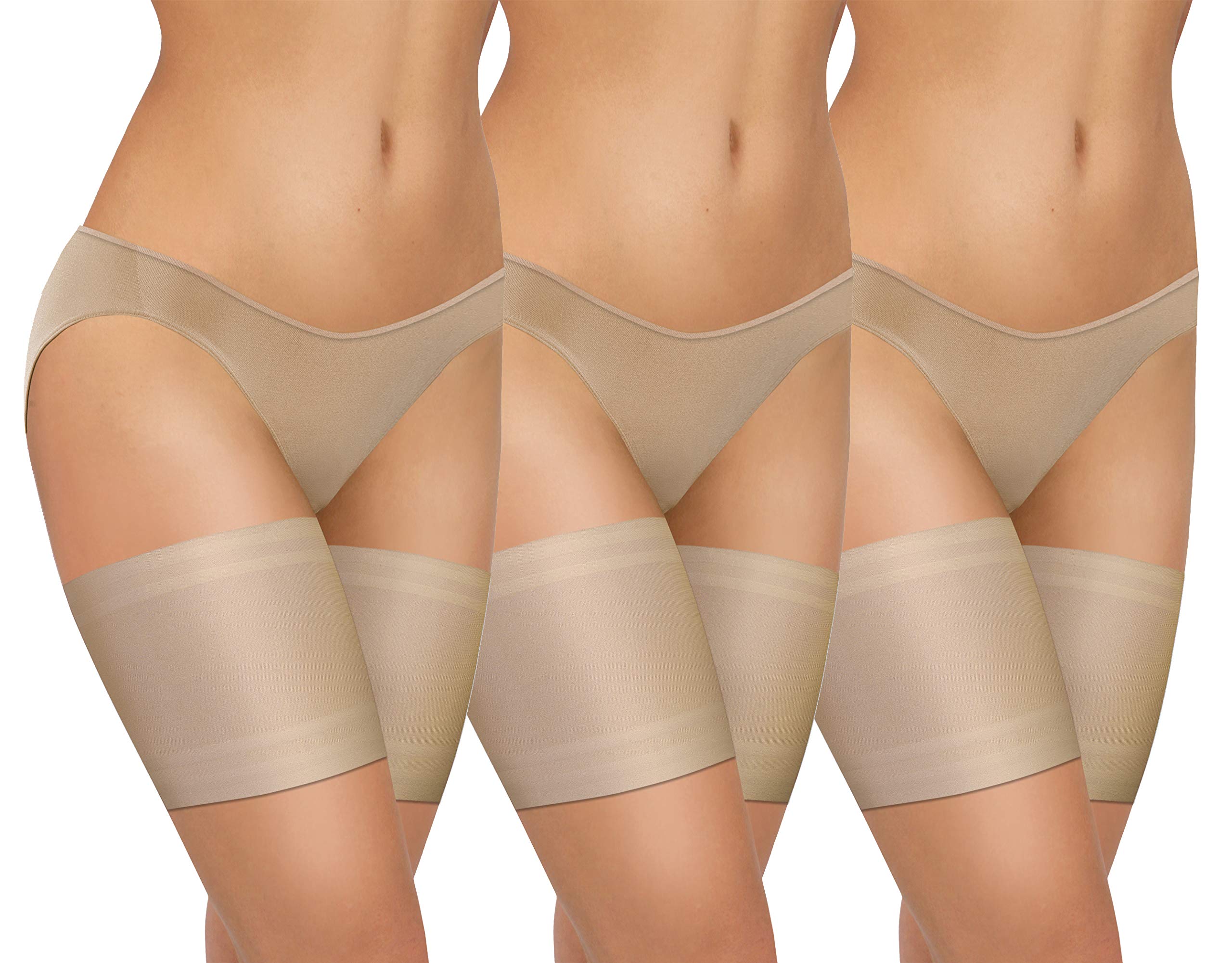 sesto senso 3 Paar Oberschenkelbänder Sexy Elastische Anti-reibung mit 4 Silikonstreifen
