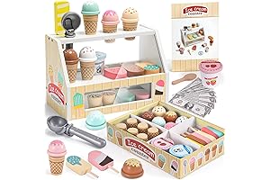Perfect Pretend Play Wooden Ice Cream Play Set for Kids