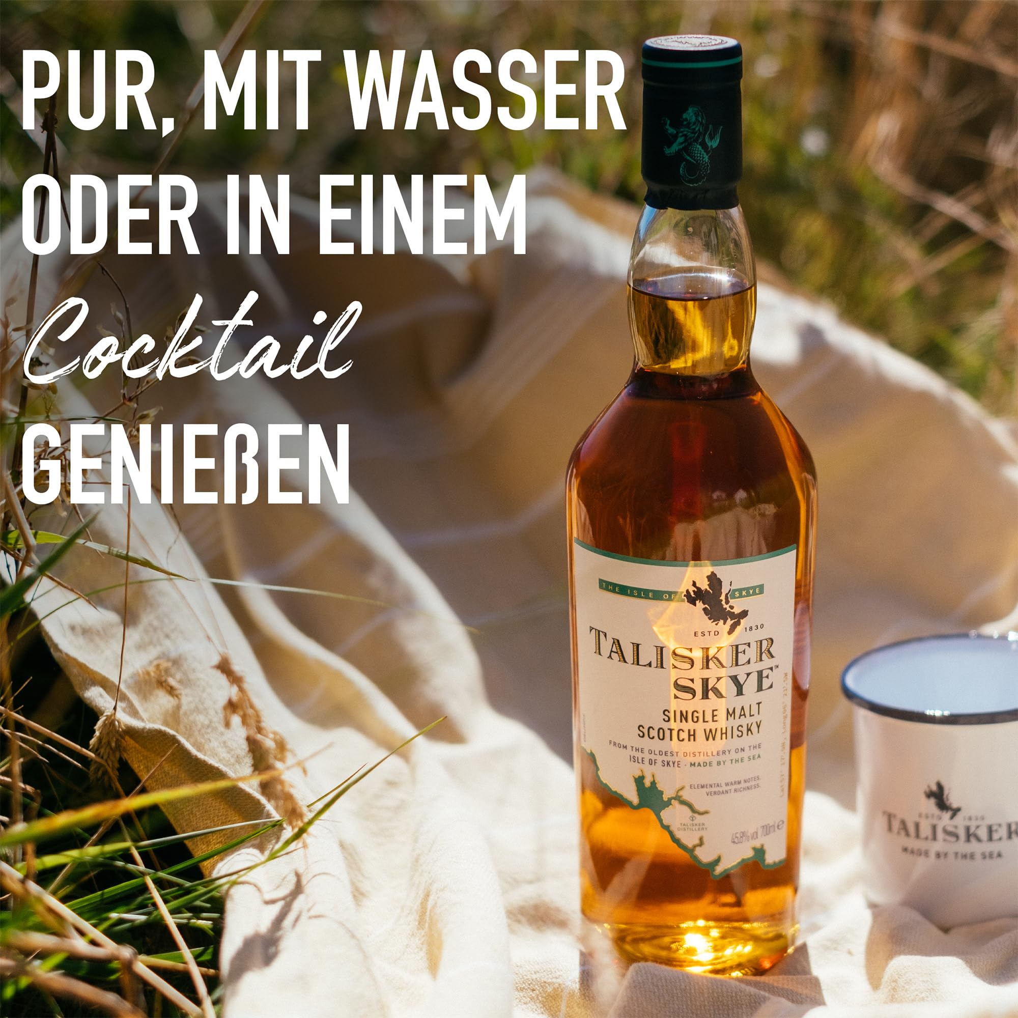 Talisker Skye, Single Malt Scotch Whisky, aromatischer Single Malt, handgefertigt von der schottischen Insel Skye, 45.8% Vol, 700ml Einzelflasche