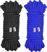 Vista 9 de Cuerda de seda suave, cuerda trenzada agradable a la piel (roja, 32 pies)