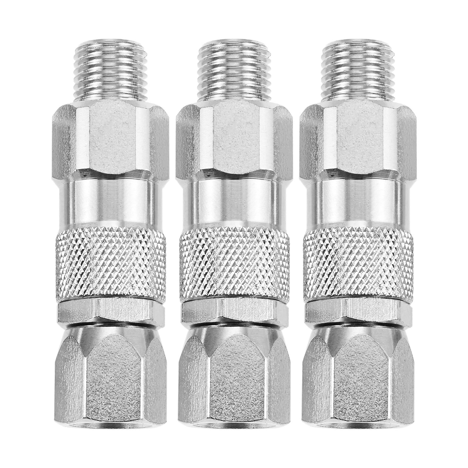Conector giratorio de 1/4 pulgadas para manguera para PISTOLA DE PULVERIZACIÓN, juntas giratorias 360 ​​grados, accesorio acero inoxidable, 3 uds