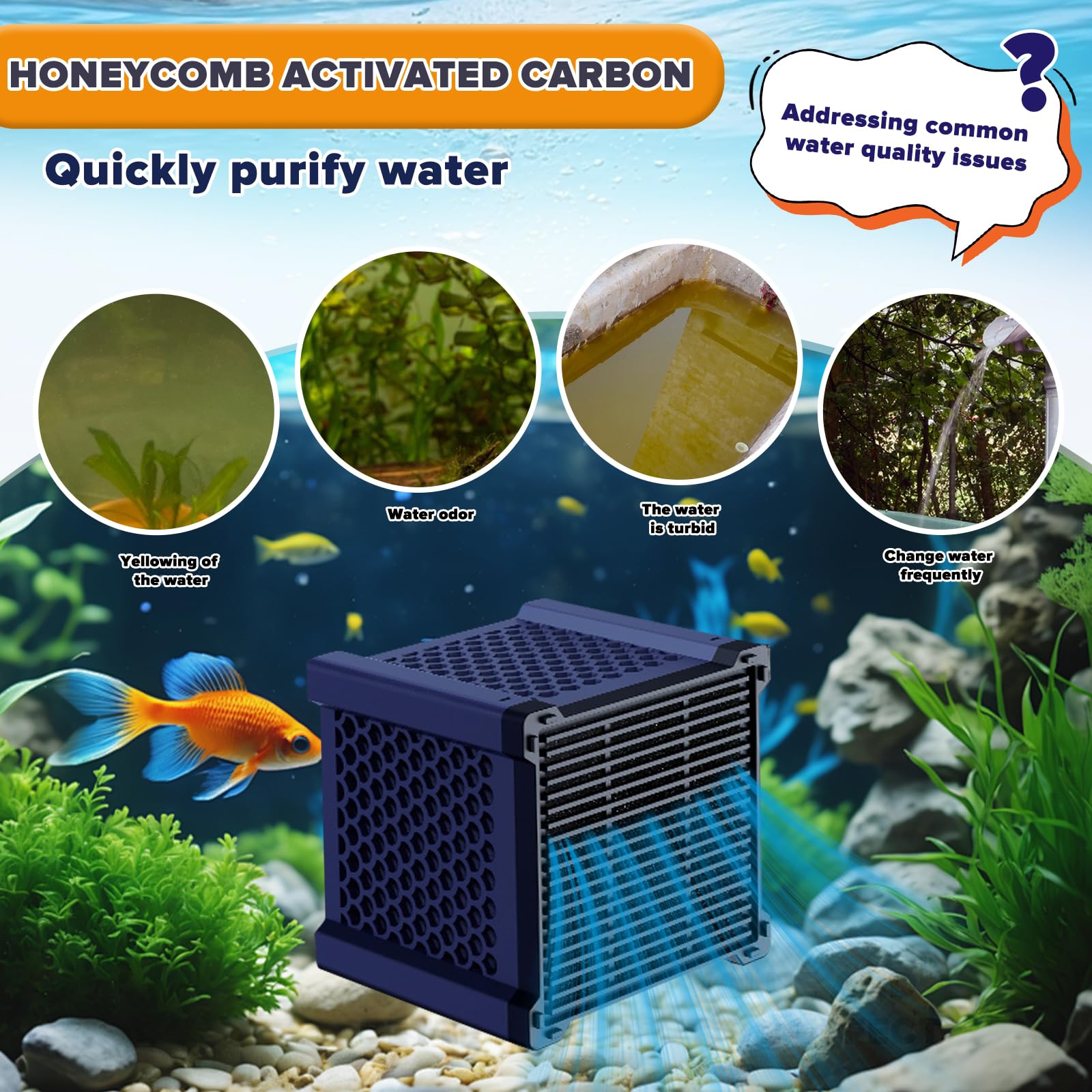 Clever Cube Lot de 2 filtres à charbon actif pour chevaux, aquariums et étangs