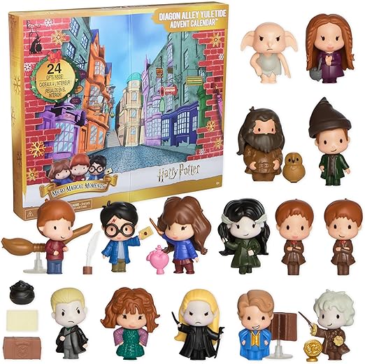 Harry Potter Christmas in the Angled Alley Advent Calendar 2025 with 24 Surprises, 15 Figures and 9 Accessories, Toy for Children from 6 Years, Fan Item