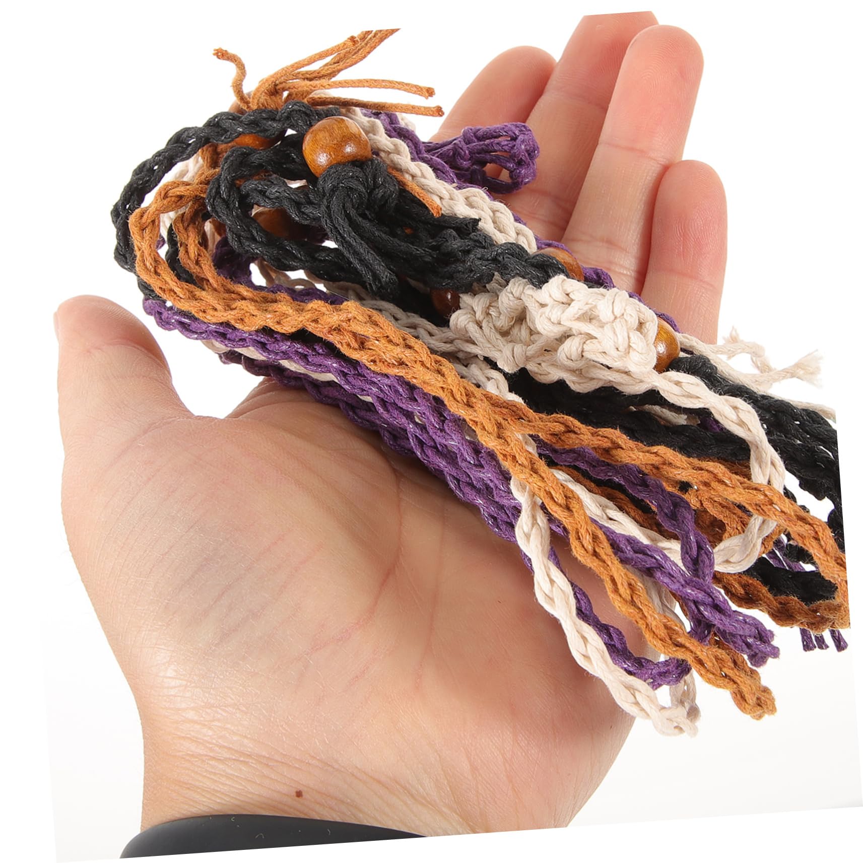 HAWILLOSCH 4pcs Diy Jewelry Making Necklaces Braided Stone Bead Holder Adjustable Retro Pendant Supplies