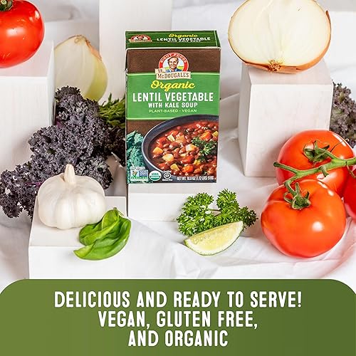 Miniatura 7 de Dr. McDougall's Right Foods Vegetales de lentejas orgánicas con sopa vegana de col rizada, 18 onzas (paquete de 6) sin gluten, USDA orgánico, sin
