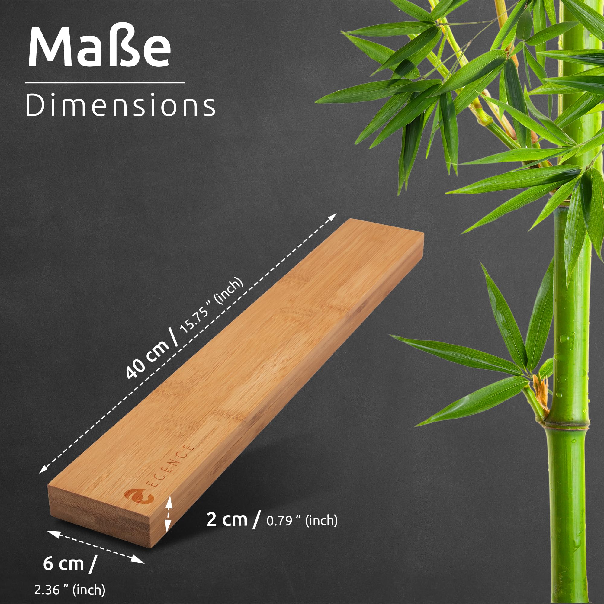 Magnetische Messenhouder Met Extra Sterke Magneet, Messenblok Van Bamboe 40 X 6 2 Cm Keukenmessenhouder Hout Voor Gebruiksvoorwerpen En Gereedschap 2113681216