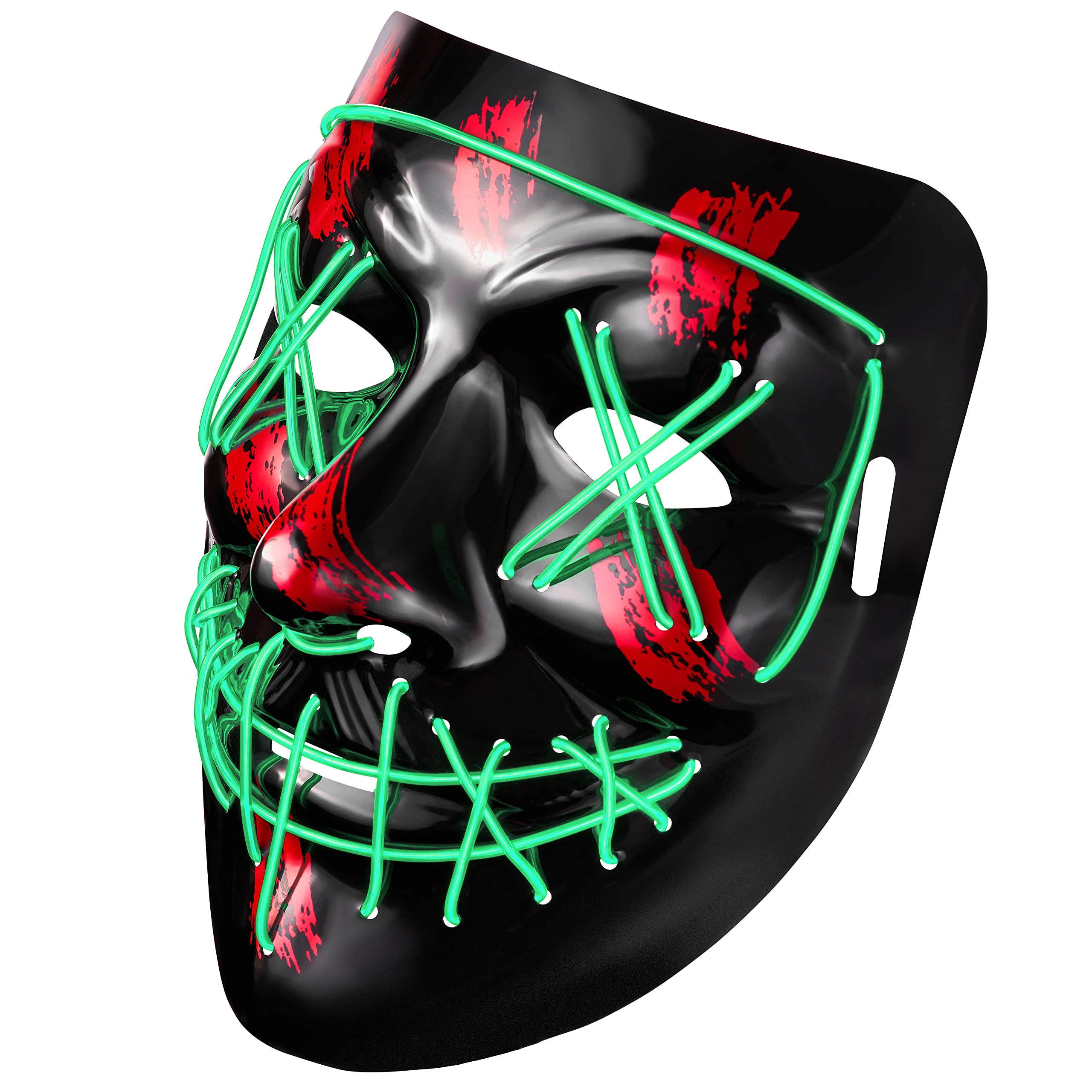 Balinco LED mask with 3 light modes - perfect for techno DJ, Green - Image 4