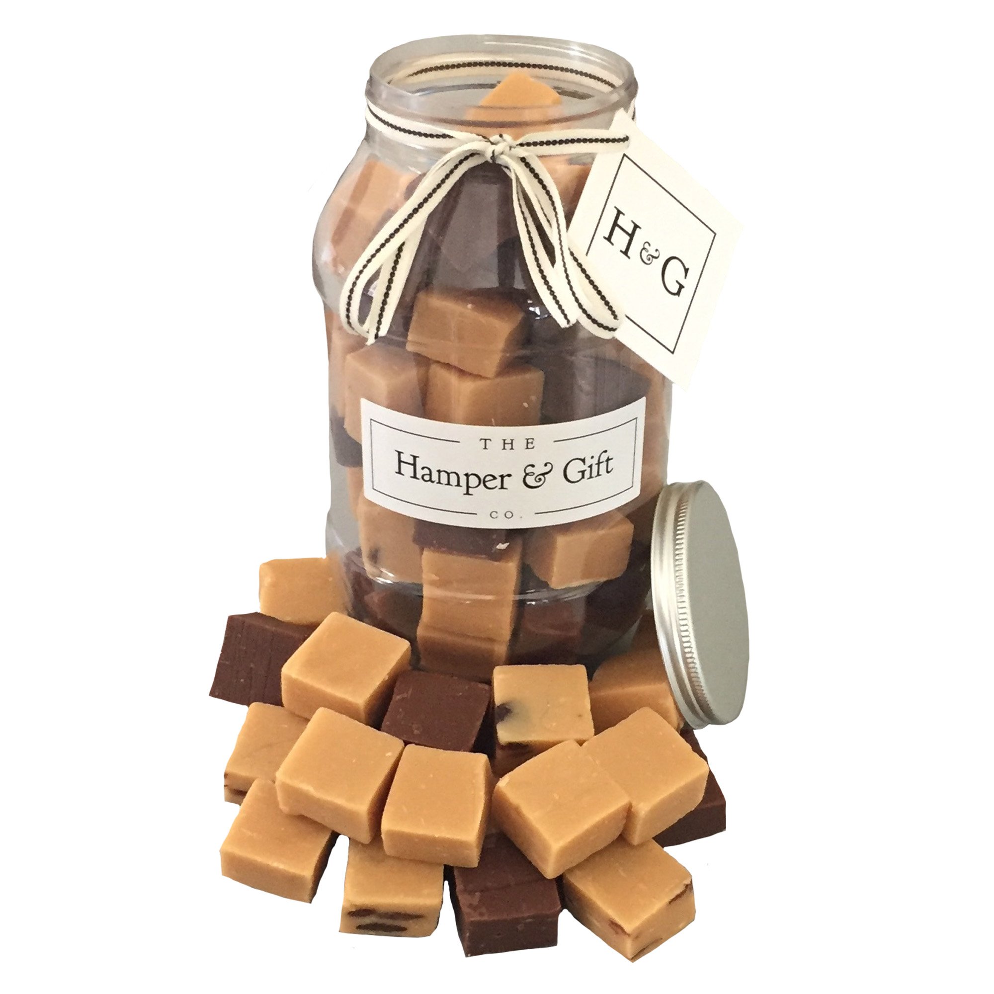 Fudge Jar - 700g of Vanilla, Rum & Raisin and Chocolate Fudge