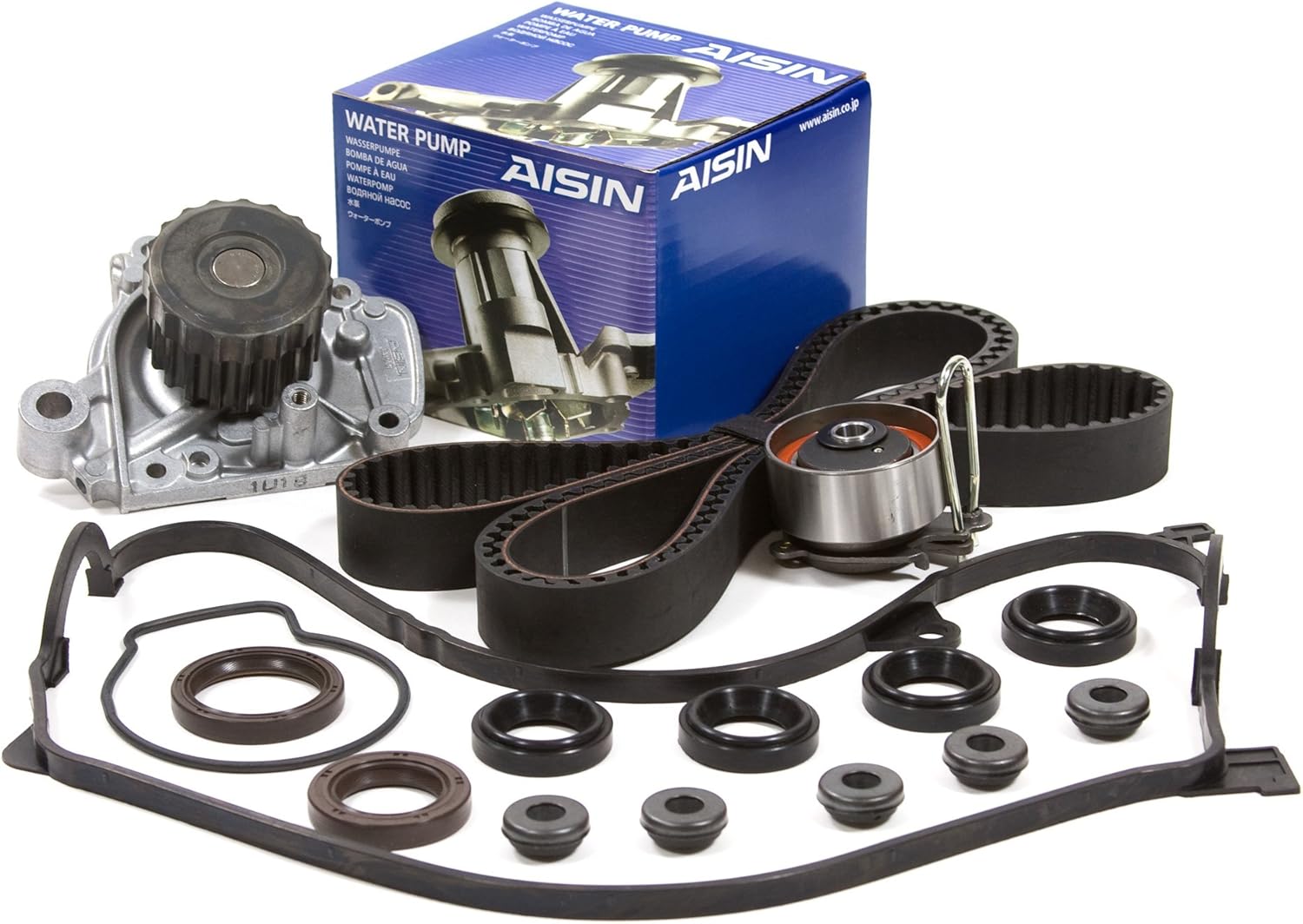 Evergreen TBK312VCA Compatible With 01-05 Honda Civic 1.7L D17A2 D17A6 Timing Belt Kit Valve Cover Gasket AISIN Water Pump