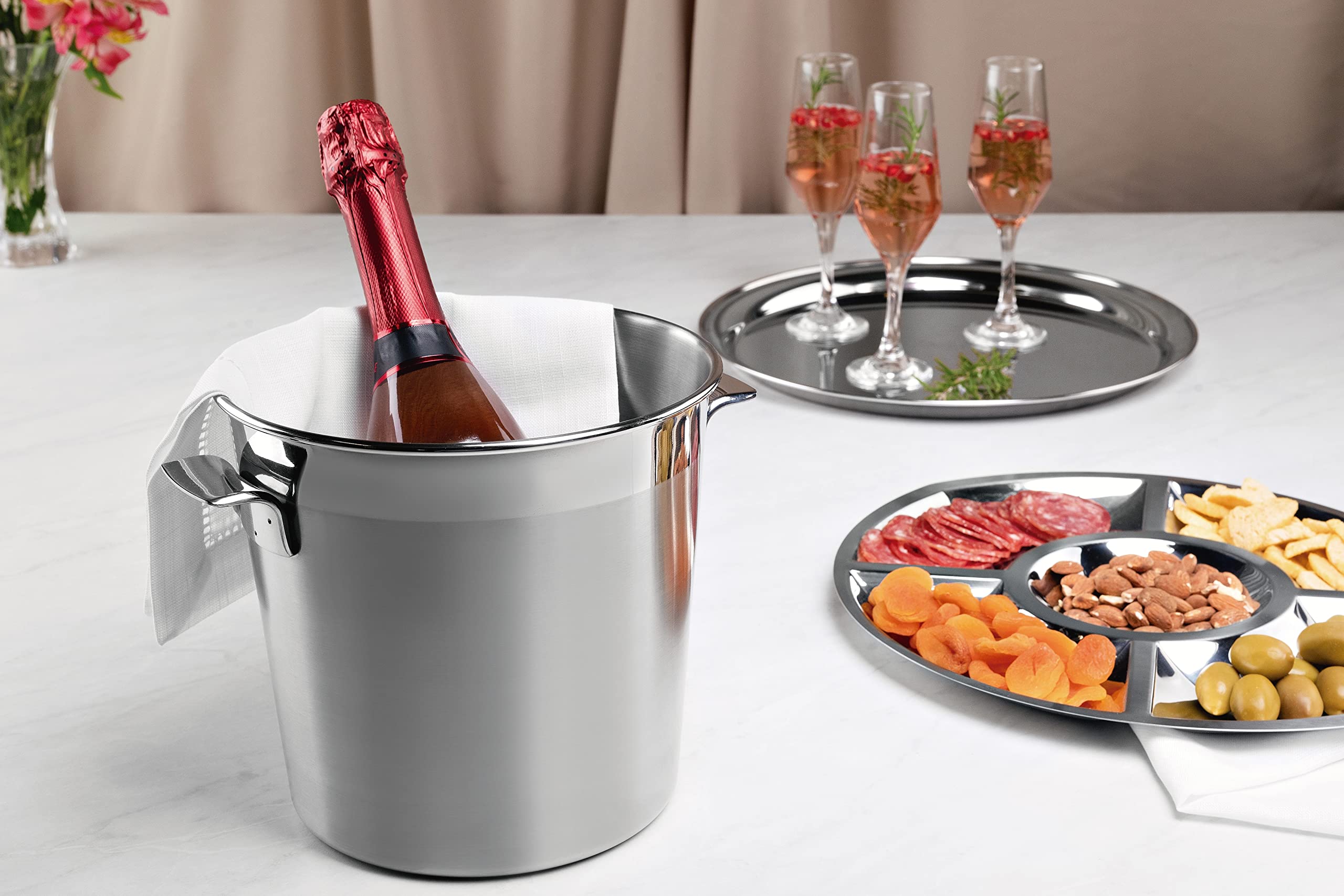 Tramontina - Plateau de Service Rond Buena Ø40cm. INOX. (Lot de 5)