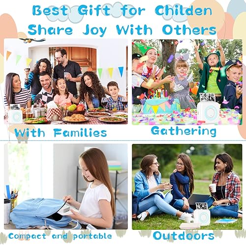 Miniatura 6 de Mini impresora portátil, impresoras térmicas de bolsillo Bluetooth con 7 rollos de papel de impresión para smartphone, impresión sin tinta, regalo