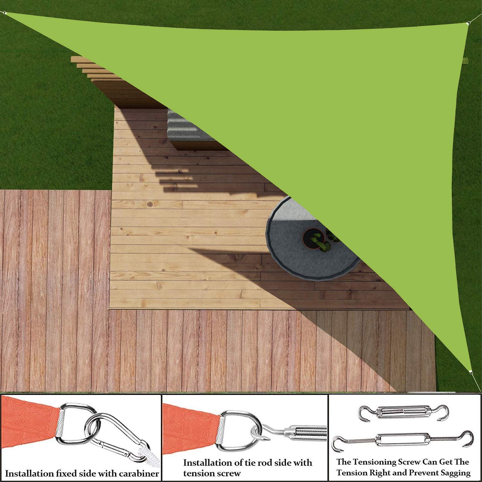 FOGUO Right Triangle Sun Shade Sail Canopy 13x13x19ft, UV Block Awning, Sun Shade Cover for Garden, 95% UV Block, for Outdoor Patio Carport