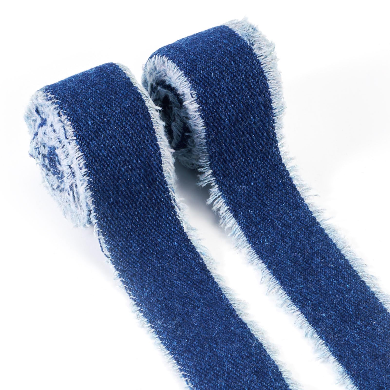 Ruban denim bleu marine 2,5cm ruban frangé mercerie pour couture et loisirs créatifs