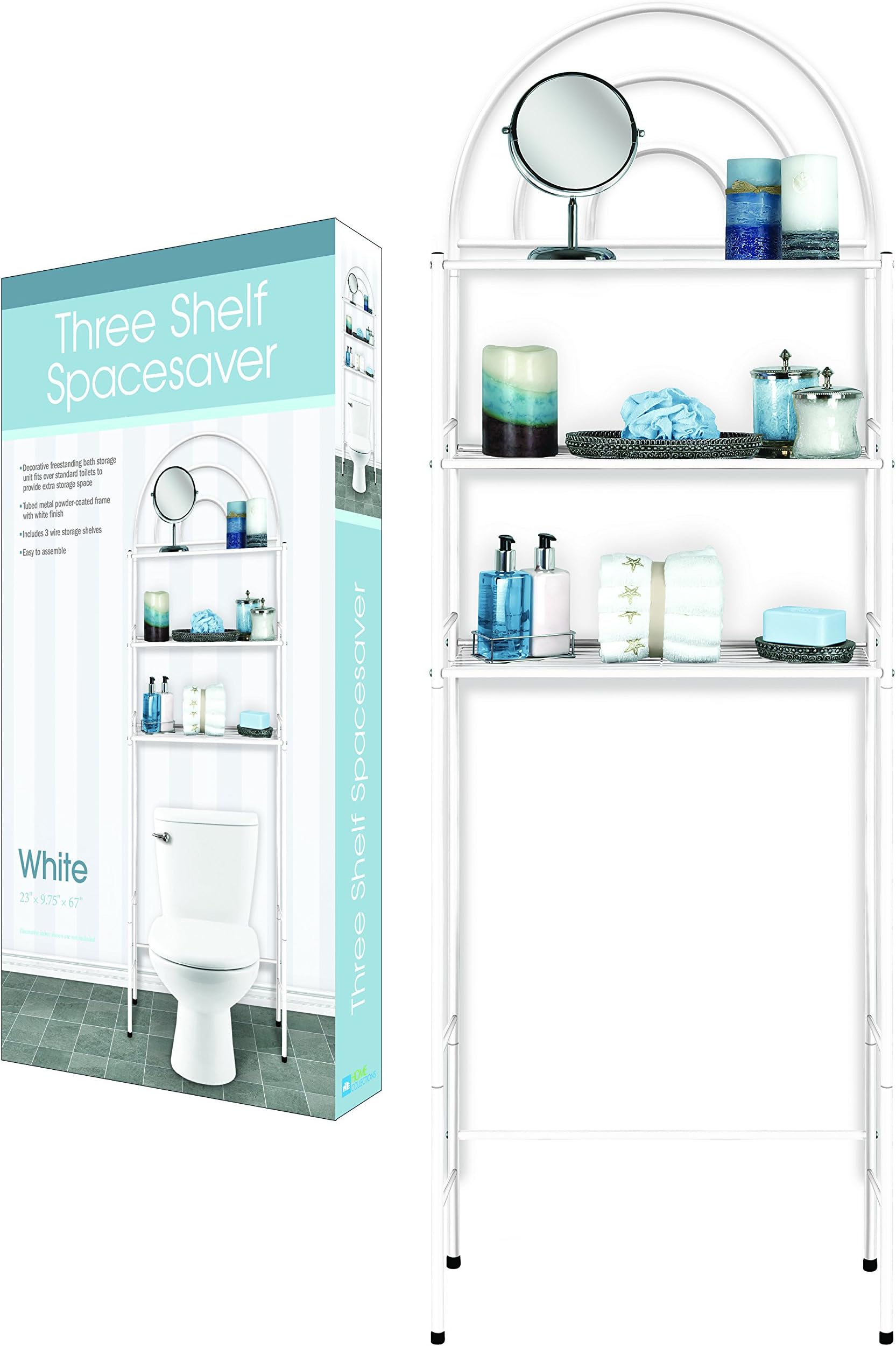 3 Shelf Over The Toilet Spacesaver White Easy to Assemble