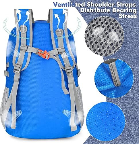 Miniatura 5 de ZOMAKE Mochila plegable ligera 30L, mochilas plegables para senderismo, mochila plegable compacta resistente al agua para viajes