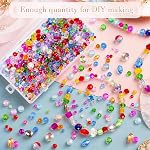 636pcs Glass Beads for Jewelry Making - Colorful Rainbow Craft Crystal Beads with Loose Beads Sparkly Beads Hole Drilled DIY for Bracelets Craft Earrings Making