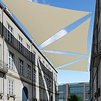 Vista 22 de TANG Vela de sombra triangular para sol de 8' x 8' x 8', toldo cubierta para patio, con bloqueo UV, tela permeable para pérgola, patio trasero