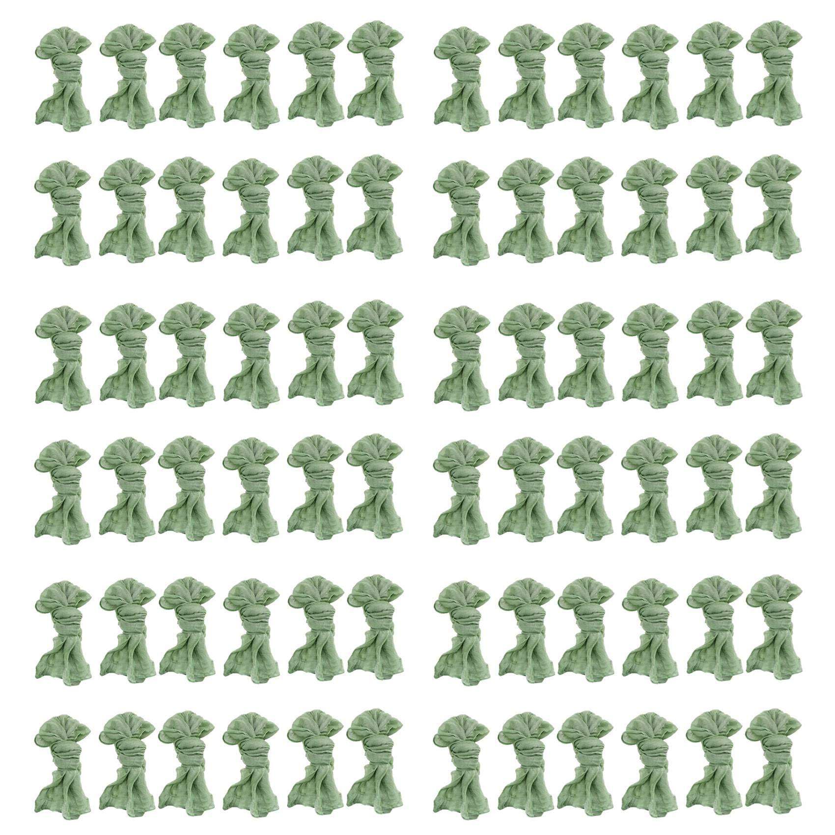 Hndhbfgrt Gauze Cheesecloth Napkins Wrinkled Dinner Napkins Table Napkins Decorative Cloth Napkins (Green, 72 Packs)