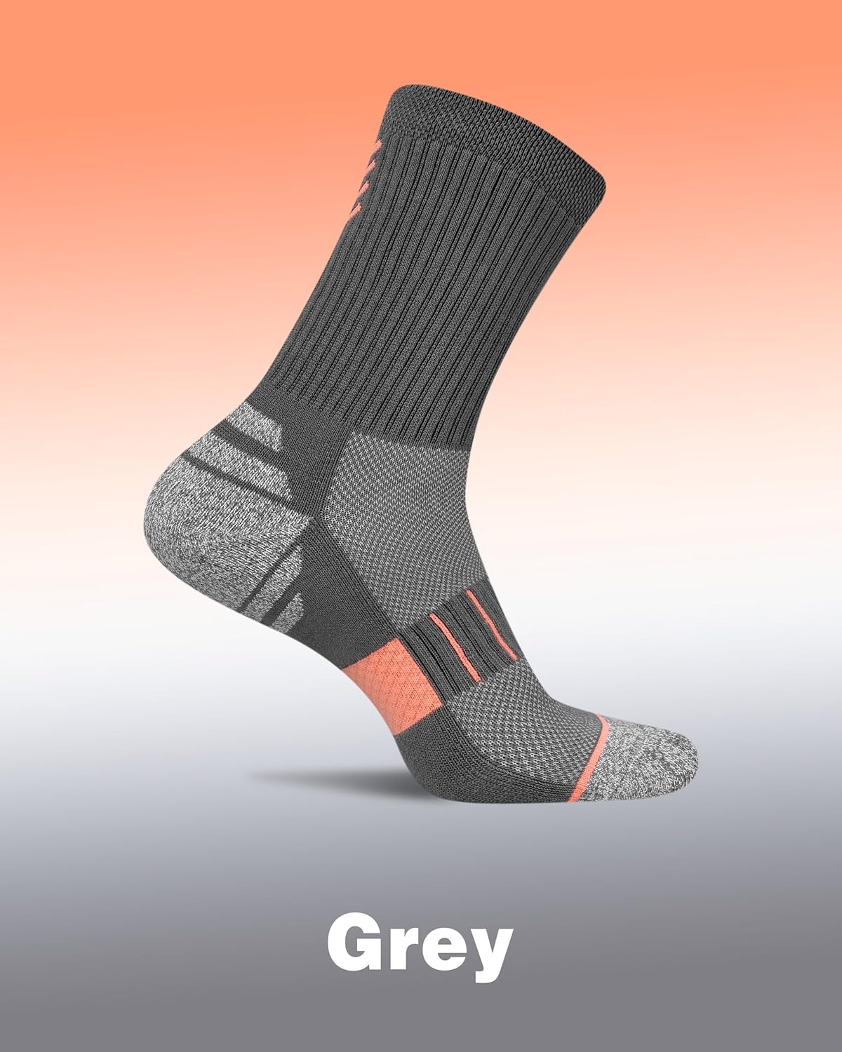 Crew Socks for Women,Athletic Hiking Running Compression Socks with Cushioned Support 3-6 Pairs - Image 2