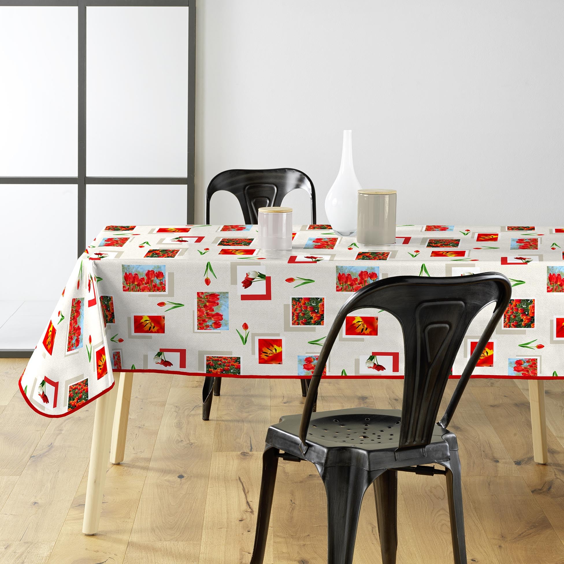 Douceur d'Intérieur, Rectangular Tablecloth (140 x 240 cm) Tulip, PVC Photoprint