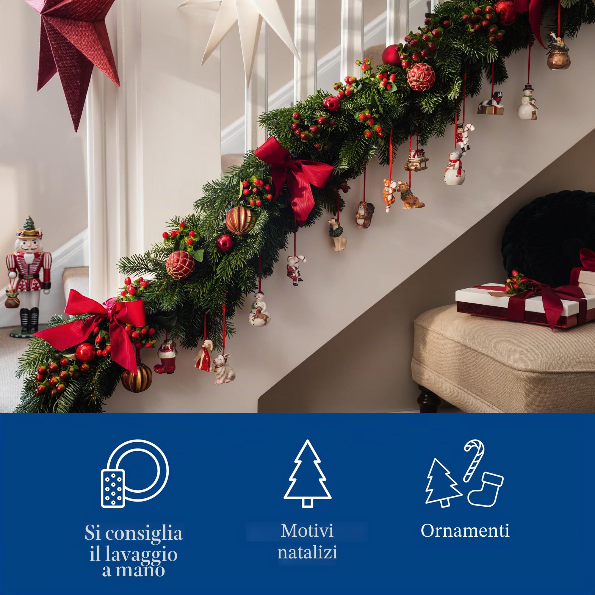 Villeroy & Boch - Nostalgic Ornaments Addobbi Cani 3 Pezzi Variopinto, Decorazione Natalizie, Decorazioni, Xmas, Natale, Porcellana, Plastica
