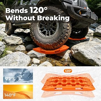 HOXWELL Off Road Traction Boards with Velcro Straps for Snow, Sand, Mud