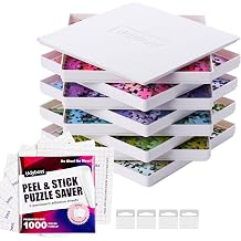 8 Puzzle Sorting Trays with Lid 8" x 8" Including Jigsaw Puzzle 6 Glue Sheets with 4 Adhesive Wall Hangers