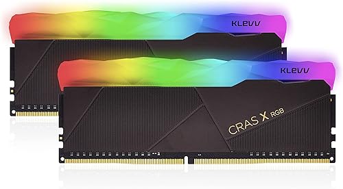 KLEVV CRAS X RGB 16GB (2 x 8GB) DDR4 Gaming UDIMM PC4-28800 3600MHz CL18 SK Hynix Chips 288 pines memoria RAM de escritorio (KD48GU80-36A180X)