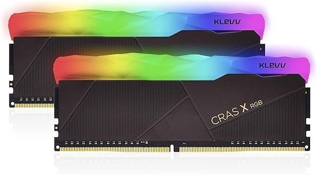 KLEVV CRAS X RGB 16GB kit (8GB x2) 3200MHz Gaming Memory DDR4-RAM XMP 2.0 High Performance Overclocking