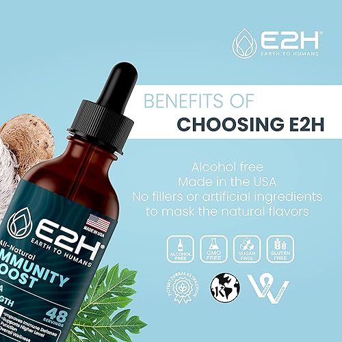 Miniatura 8 de E2H Suplemento avanzado de defensa inmunológica, refuerzo inmunológico totalmente natural, suplementos de apoyo inmunológico, gotas - Contiene