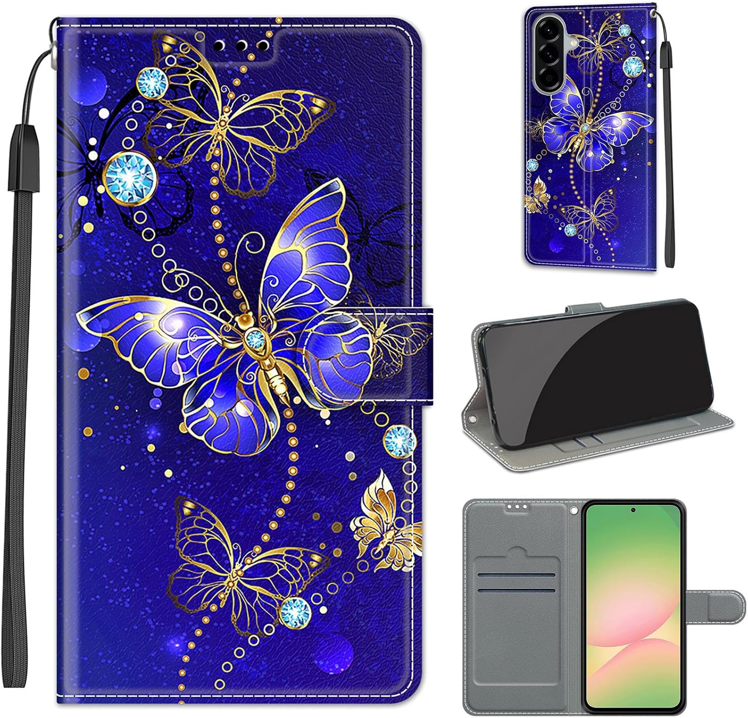 Handyh lle f r Samsung Galaxy A57 Leder Wallet Tasche Blau Premium Klappbar Ledertasche mit Magnetverschluss Kartenf chern & Standfunktion robuste Schutzh lle f r Samsung A57