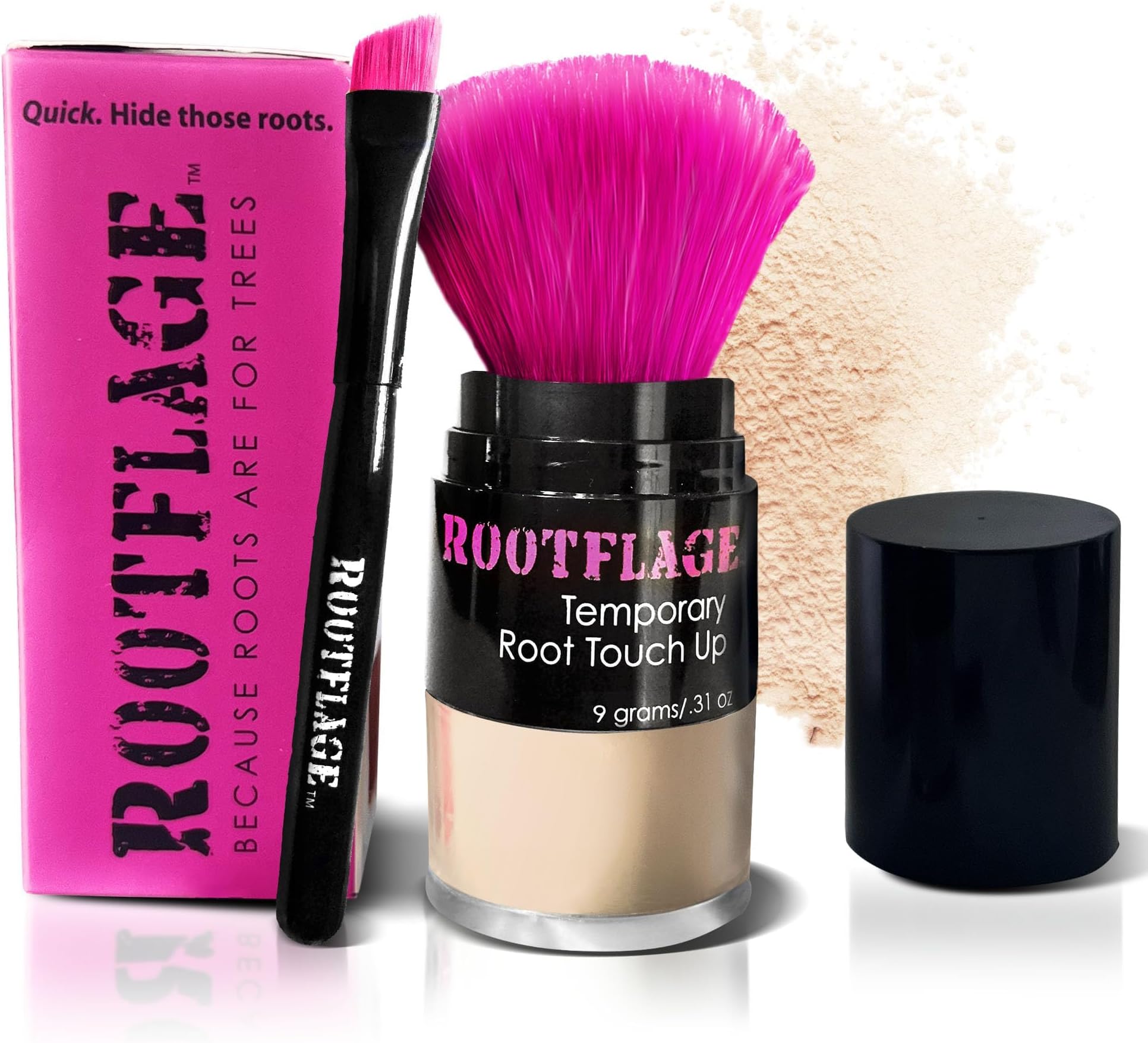 Instant Blonde Root Touch Up Hair Powder - Temporary Color, Thinning Hair Concealer with Applicator Brush, .31 oz (03 COOL BLONDE)