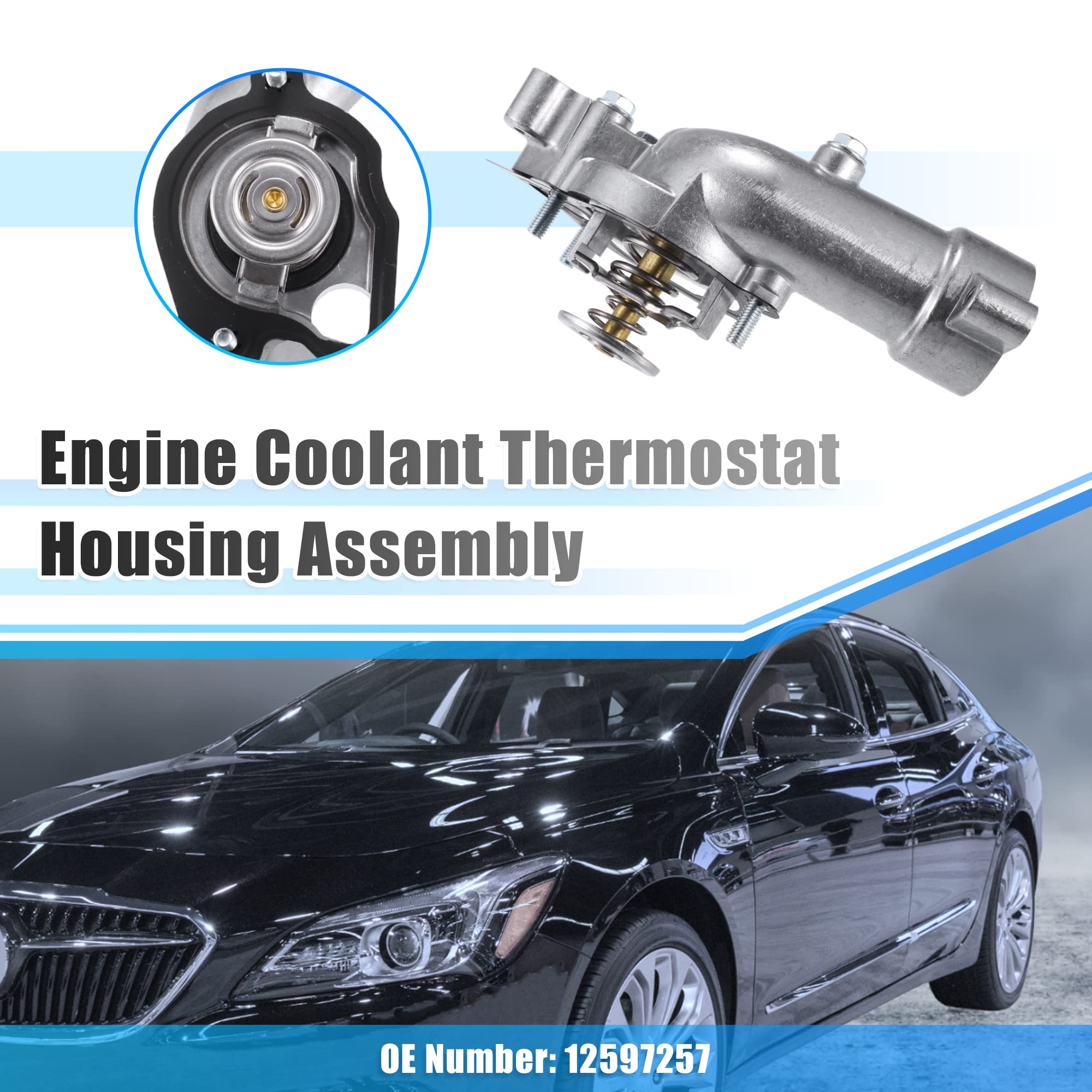 QUARKZMAN Motore Liquido raffreddamento Termostato Alloggiamento Gruppo 12597257 per Buick