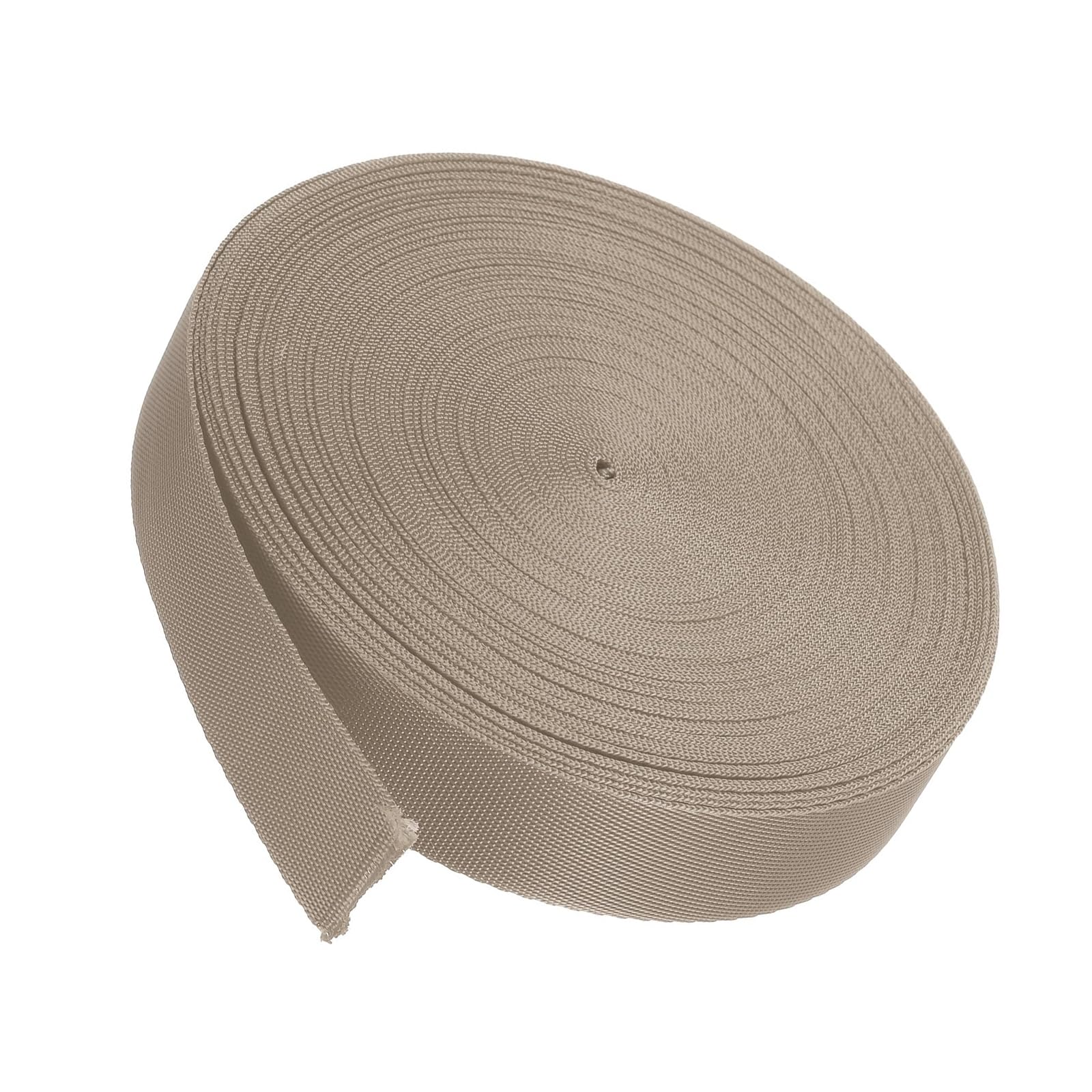 Unifizz Flat Nylon Webbing Strap – 1 Inch x 20 Yards Khaki, Abrasion-Resistant for Pet Leashes, Bag Handles, Furniture Repair & Garden Ties