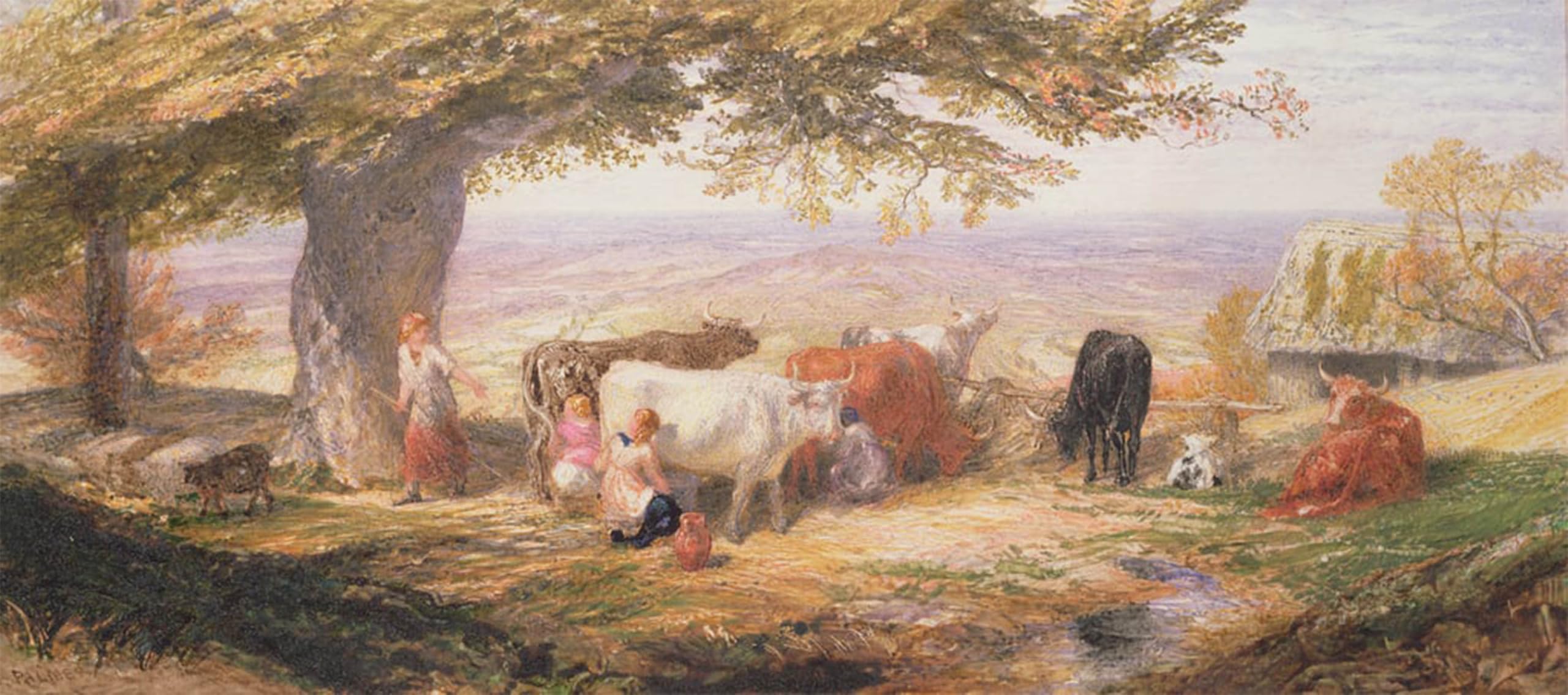 SERENDIPITP Aesthetic Poster Photo Wall Print Retro Picture Milking in the Fields by Famous Painter Modern Wall Artwork for Home Decor 60x90cm