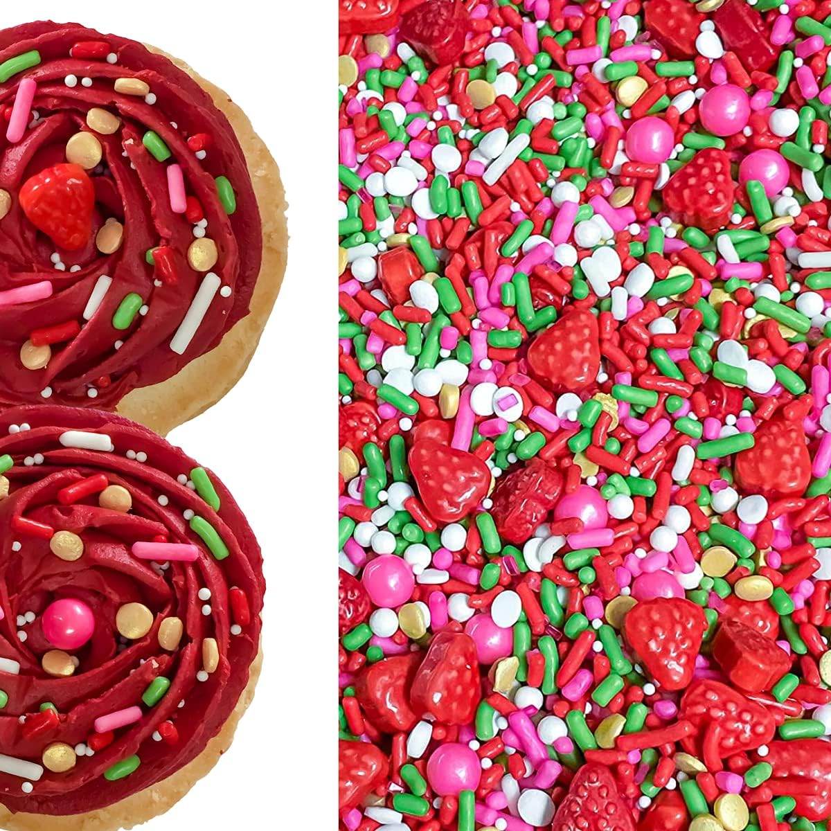 Amazon.com: Strawberry Shaped Candy Decoration Sprinkles -2oz : Grocery ...