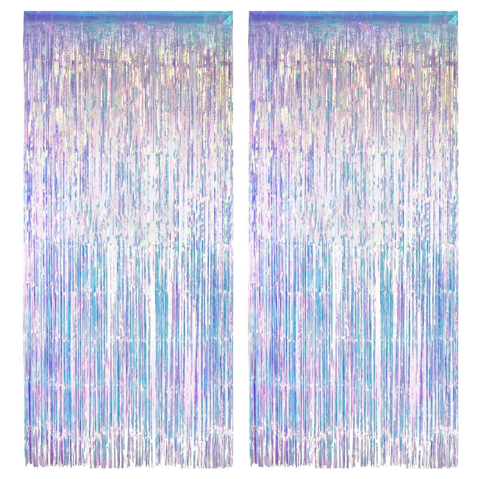 2 Tende A Frangia Tinsel Rosse, Bianche E Blu - 2,5m X 1m Per Decorazioni Festa 4 Luglio, Independence Day, Tema Americano